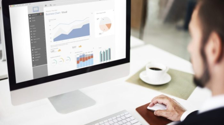 Business Chart Visual Graphics Report Concept